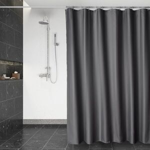 LINGHHANG 180 x 200 cm, dark grey, quick dry shower curtain, machine washable water resistant polyester fabric shower curtain, shower curtain