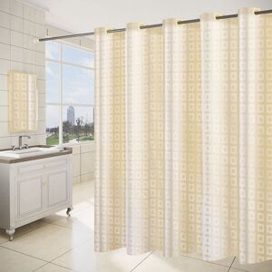 Linghhang - 180 x 200cm Shower Curtain with 12 Hooks Quick Drying (Yellow), Waterproof Polyester Fabric Machine Washable, Bathroom Curtains