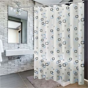 CYSLMUK 180x200cm Shower Curtain, Shower Curtain Liner with Hooks and Loops, Anti-Mildew, Anti-Bacterial, Waterproof and Washable, Suitable for Bathrooms.