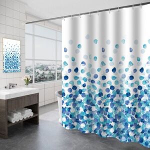 CYSLMUK 1PC Waterproof Shower Curtain, Machine Washable Polyester Shower Curtain, Bathroom Shower Curtain 180x180cm with Hooks, Petal Blue Pattern