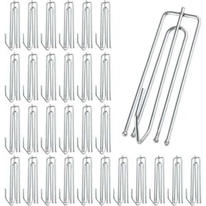 YMYNY 30 Pack Stainless Steel Curtain Hooks with 4 Prongs - Metal Curtain Hooks for Shower Curtain, Window, Door and Shower Curtain mumu