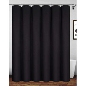 Lune - 78 x 78 Inch Shower Curtain, Waterproof Polyester Bathroom Curtain with Hooks, Black