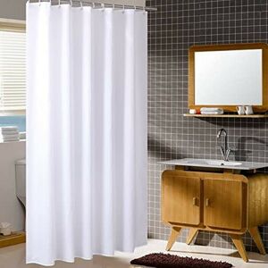 Lune - 78 x 78 Inch Shower Curtain, Waterproof Polyester Bathroom Curtain with Hooks, White