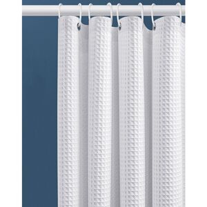 CYSLMUK 80x180CM Waffle Shower Curtain with Metal Rings Anti-Mold Bathtub Shower Curtain Fabric Heavy Duty Bathroom Curtain for Bathtub Shower Stall,