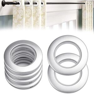 Alwaysh - 50 pieces Plastic Curtain Rings Curtain Eyelet Rings 40mm Plastic Rings Curtain Rod Rings Silver Eyelets