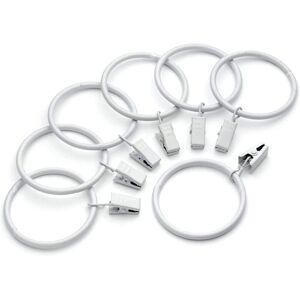 Alwaysh - Set of 10 Vintage White Curtain Rings - Rust Resistant - 1.5 Inch Inner Diameter,Shower Curtains Hooks and Rods