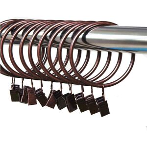 Set of 20 metal curtain rings with clips, inner diameter: 38 mm, Curtain Hooks, for Shower Curtain, Curtain - Alwaysh