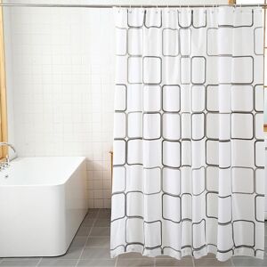ALWAYSH Shower Curtain, Bathroom Curtain, Bathtub Curtain, Anti-Mildew Curtain, Waterproof Shower Curtain, Bathroom Shower Curtain, 180 x 200cm (Plaid
