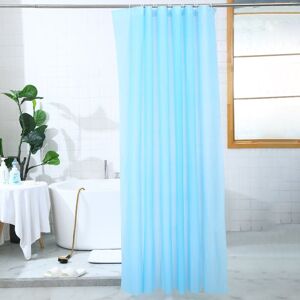 Shower Curtain Waterproof and Mildew Resistant peva Mildew Resistant Bathroom Curtain with 12 Plastic Hooks White Blue 180x180cm - Alwaysh