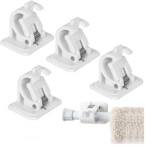 Alwaysh - Pieces Curtain Rod Holders No Drilling, Self Adhesive Curtain Rod Holders, Improved Curtain Holder, Self Adhesive Curtain Rod Holder, for
