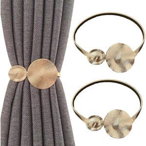 Alwaysh - Set of 2 Modern Gold Metal Curtain Tiebacks - Living Room Bedroom Interior Accessories (Lotus Leaf)