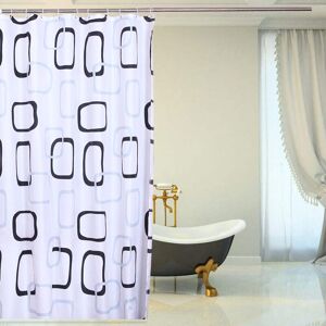 Shower Curtain 180x240 Waterproof Anti Mildew Fabric Rings Anti-Mildew Anti-Bacterial Bathroom Width x Height 180x240cm - Alwaysh