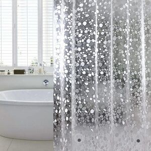 Linghhang - Anti-mold Shower Curtain 120 x 180 cm eva Waterproof with 8 Rings and Magnetic Bottom Weight, Semi-Transparent Bath Curtain