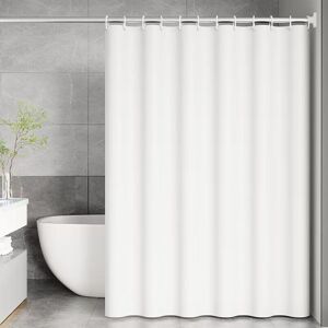 CSPARKV Anti-Mold Shower Curtain, 180 x 200cm White, with 12 Hooks, No Drilling, Waterproof peva Fabric Machine Washable
