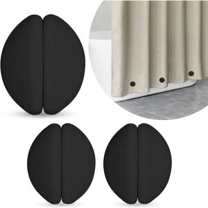 Linghhang - Black Silicone Magnetic Shower Curtain Weights Magnetic Buckle Windproof Pendant 6pcs