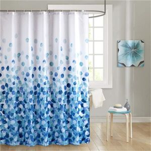 TINOR Blue Shower Curtain 180x200 cm, Waterproof Polyester Fabric Anti-Mold Machine Washable Decorative Long Bathtub Bathroom Curtain, with Curtain Hooks,