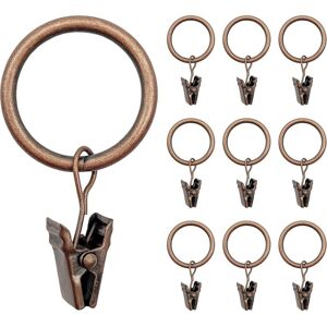Ccykxa - 40 Pieces Curtain Rings, Metal Curtain Hooks with Clip Retro Style, Heavy Duty Curtain Clip Rings for Window and Shower Curtains, 25 mm