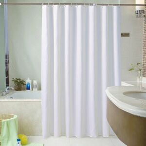 HOOPZI Extra Long Shower Curtain White, Hotel Luxury Heavy Weight Polyester Bath Shower Curtain, White, 100200cm