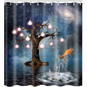 CSPARKV Goldfish) Shower Curtain with Hooks High Quality Waterproof Mildewproof Easy to Clean Beautiful Print