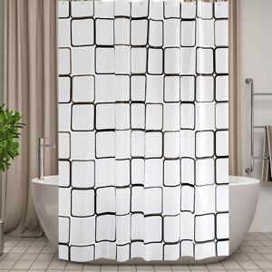 Linghhang - Mildew Resistant Shower Curtain for Bathroom, 180 200cm Large Shower Curtain, Square, Peva Bathroom Curtain, Waterproof