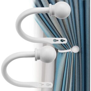 Linghhang - 1 Pair Metal Curtain Tiebacks, Curtain Holdbacks Screw Hooks, u Shape Curtain Tieback, Wall Mounted Curtain Holdbacks, for Curtain,