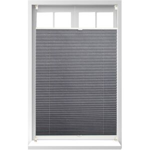 Relaxdays - Set of 4 Pleated Blinds, No-Drilling, Adhesive Klemmfix, Folding Roller, Transparent, Shades, Grey, 100x130cm