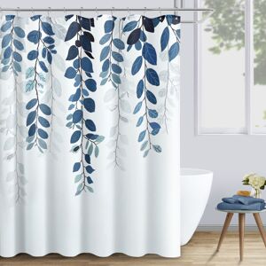 Linghhang - Shower curtain 180 x 180 cm blue leaf shower curtain waterproof printed polyester shower curtain