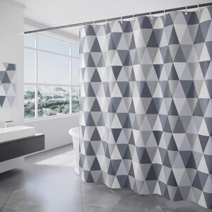 Linghhang - Shower Curtain 180 x 180 cm, Triangle Shower Curtains, Waterproof Anti-Mold Shower Curtain, with 12 Shower Curtain Rings, Suitable for