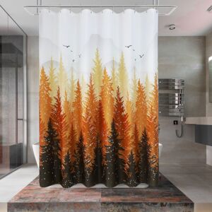 Linghhang - Shower curtain 180 x 180 cm yellow shower curtain waterproof polyester printed shower curtain