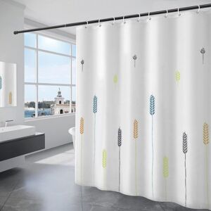 Linghhang - Shower Curtain 180x200CM Waterproof Polyester Fabric Machine Washable Bathroom Curtain White
