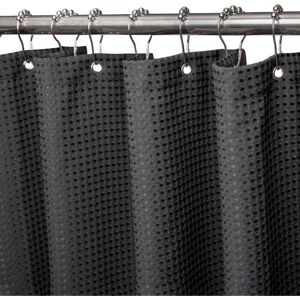 Linghhang - Shower Curtain, Anti-Mold Fabric - 182x182CM (Black) Heavy Duty Shower Curtain with Weighted Hem