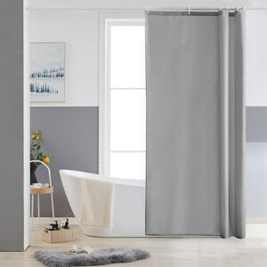 Linghhang - Shower Curtain, Anti-Mold, Grey, Small, Polyester Fabric, Waterproof, Machine Washable Bath Curtains, 80 x 180cm, 8 Hooks