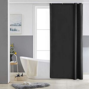 Linghhang - Shower Curtain, Black (80x180cm), Anti-Mold, Small, Polyester Fabric, Waterproof, Machine Washable Bath Curtains