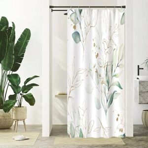 Linghhang - Shower Curtain Small Bath Curtain Anti Mold Waterproof Polyester Fabric Washable Bath Curtain with 12 Hooks 90x180cm