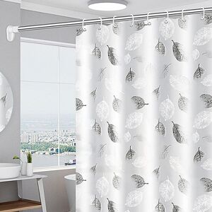 Linghhang - Shower Curtains, Shower Curtain 180x200 cm, Anti-Mold Shower Curtain - White Washable Leaf Curtain - for Home, Hotel, Bathtub