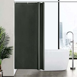 Linghhang - Small Shower Curtain, Dark Grey, Anti-Mold, 100 x 200cm, Polyester Fabric, Waterproof, Machine Washable Bath Curtains