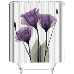 180X180cm Flower Waterproof Shower Curtain Polyester Fabric Bath Bathroom Curtains with 12 Hooks for Home Decor Art Decoration - Sollbry