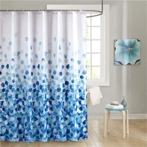 SOLLBRY Blue Shower Curtain 180x180 cm, Waterproof Polyester Fabric Anti-Mold Machine Washable Decorative Long Bathtub Bathroom Curtain, Petals Flower Floral