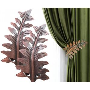 Sollbry - pcs Vintage Large Leaf Curtain Tiebacks Curtain Hook Drapery Holdbacks Curtains Holder u Shape Wall Towel Cloth Hook Hanger (Antique Red)