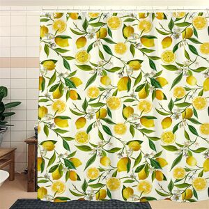 Summer Flower Shower Curtain 120 x 180 cm, Summer Curtain with Hooks, Polyester, Waterproof, Bathtub Decor for Home - Sollbry