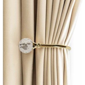ZVD Curtain Tiebacks Wall Hooks U Metal Curtain Tiebacks, Metallic Curtain 2 Pack (Small, Gold)