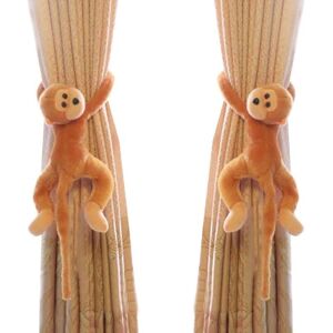 MEMKEY Pair Curtain Tieback Hooks, Monkey Curtain Clips Rope Animal Curtain Accessories Holder Decorative Curtain Holdback for Kids Room Living Room Home MEMKEY Pair Curtain Tieback Hooks, Monkey Curtain Clips Rope Animal Curtain Accessories Holder Decorative Curtain Holdback for Kids Room Living Room Home