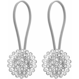 DEWDAT 1 Pair Sparkling Crystal Flower Curtain Tieback Stretchy Curtain Buckle Clips Curtain Bind Stainless Spring Wire Magnetic Drapery Holder - Silver DEWDAT 1 Pair Sparkling Crystal Flower Curtain Tieback Stretchy Curtain Buckle Clips Curtain Bind Stainless Spring Wire Magnetic Drapery Holder - Silver