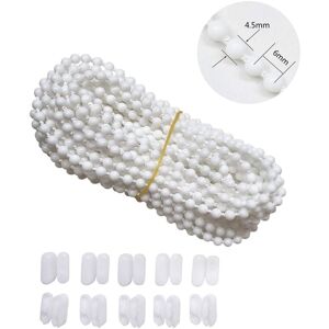WOIYIC 10 Meters Blind Chain with 10 Connectors, Bead Chain Cord, Vertical Venetian Roller Blind Cord, Replacement Parts, Repair Accessories (White) WOIYIC 10 Meters Blind Chain with 10 Connectors, Bead Chain Cord, Vertical Venetian Roller Blind Cord, Replacement Parts, Repair Accessories (White)