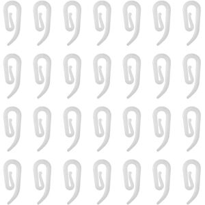 WOIYIC 100pcs White Plastic Curtain Hooks - Rail, Window, Door and Shower WOIYIC 100pcs White Plastic Curtain Hooks - Rail, Window, Door and Shower