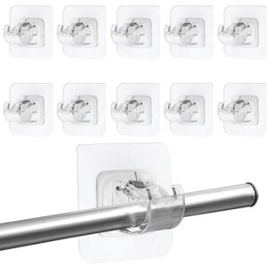 Mumu - 10pcs No Drilling Curtain Rod Holders, Clear Self-Adhesive Curtain Rod Holders, Self-adhesive Curtain Rod Hooks for Kitchen and Bathroom Mumu - 10pcs No Drilling Curtain Rod Holders, Clear Self-Adhesive Curtain Rod Holders, Self-adhesive Curtain Rod Hooks for Kitchen and Bathroom