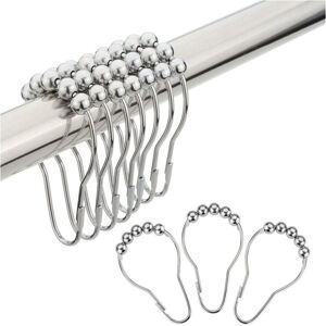 LINGHHANG 12pcs Bathroom Hook Shower Curtain Hooks Rings, Rust Resistant Metal Shower Curtain Hooks Rings for Bathroom LINGHHANG 12pcs Bathroom Hook Shower Curtain Hooks Rings, Rust Resistant Metal Shower Curtain Hooks Rings for Bathroom