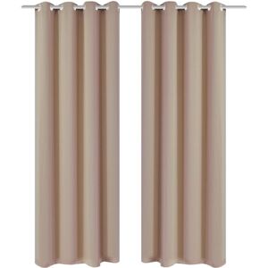 vidaXL 2x Cream Blackout Curtains with Metal Eyelets 135x175cm vidaXL 2x Cream Blackout Curtains with Metal Eyelets 135x175cm