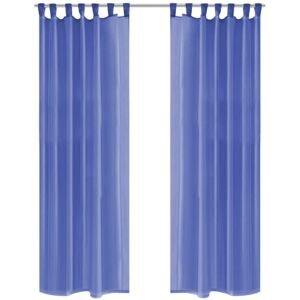 vidaXL 2x Voile Curtains Royal Blue - Curtain vidaXL 2x Voile Curtains Royal Blue - Curtain