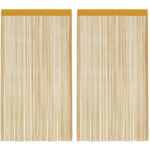 String Curtains 2 pcs Gold 100x250 cm vidaXL String Curtains 2 pcs Gold 100x250 cm vidaXL